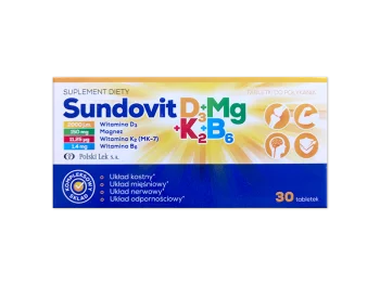 Zdjęcie produktu Sundovit D3+Mg+K2+B6, tabletki