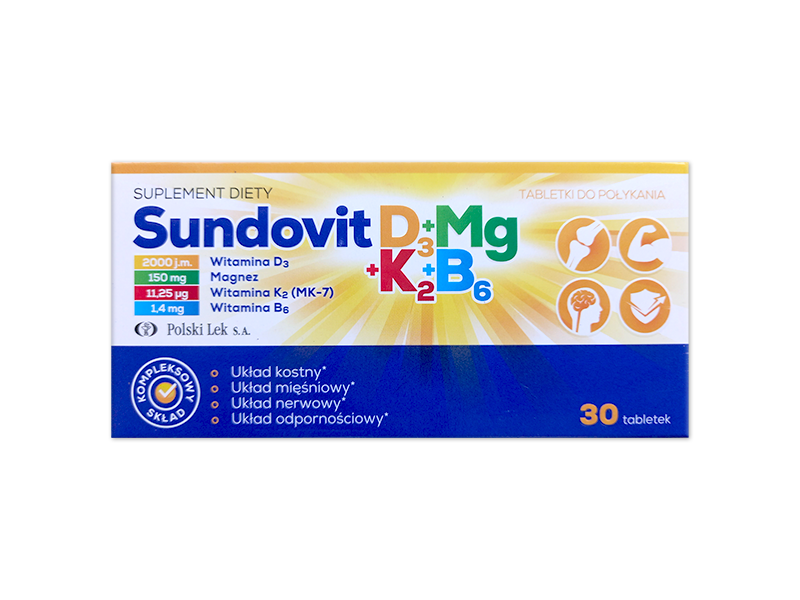 Sundovit D3+Mg+K2+B6, tabletki