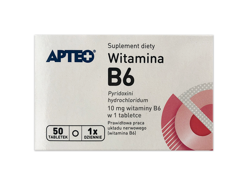 Apteo Witamina B6, tabletki, 10mg