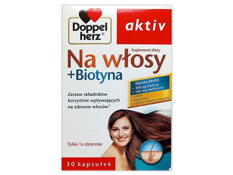 Doppelherz aktiv Na włosy + Biotyna, kapsułki