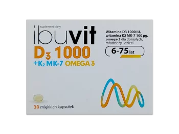 Zdjęcie produktu Ibuvit D3 1000 + K2 MK-7 Omega 3, kapsułki