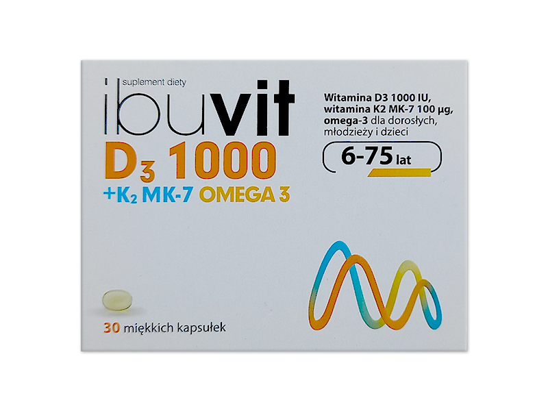 Ibuvit D3 1000 + K2 MK-7 Omega 3, kapsułki