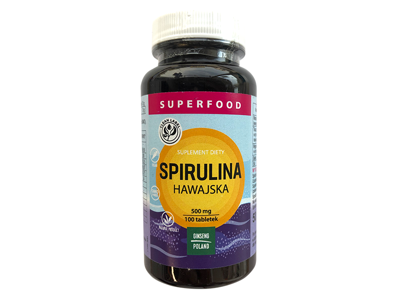 Spirulina Hawajska, kapsułki, 500 mg