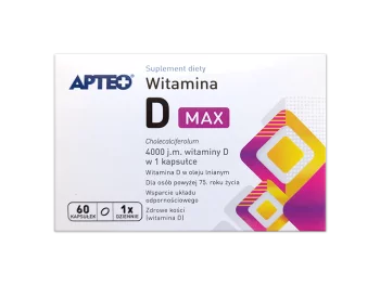 Zdjęcie produktu Apteo Witamina D Max, kapsułki, 4000 j.m.