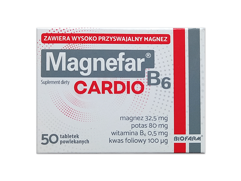 Magnefar B6 Cardio, tabletki powlekane