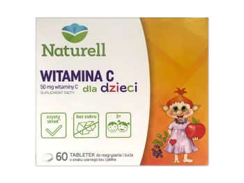 Zdjęcie produktu Naturell Witamina C dla dzieci, tabletki do żucia i rozgryzania