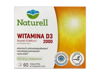 Zdjęcie produktu Naturell Witamina D3, tabletki do ssania, 2000 j.m.