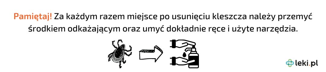 Po usunięcia kleszcza trzeba wykonać dezynfekcję i mycie rąk (fot. leki.pl).