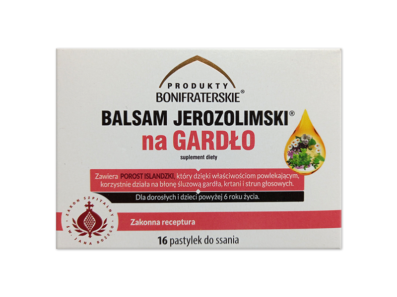 Balsam Jerozolimski na gardło, pastylki do ssania