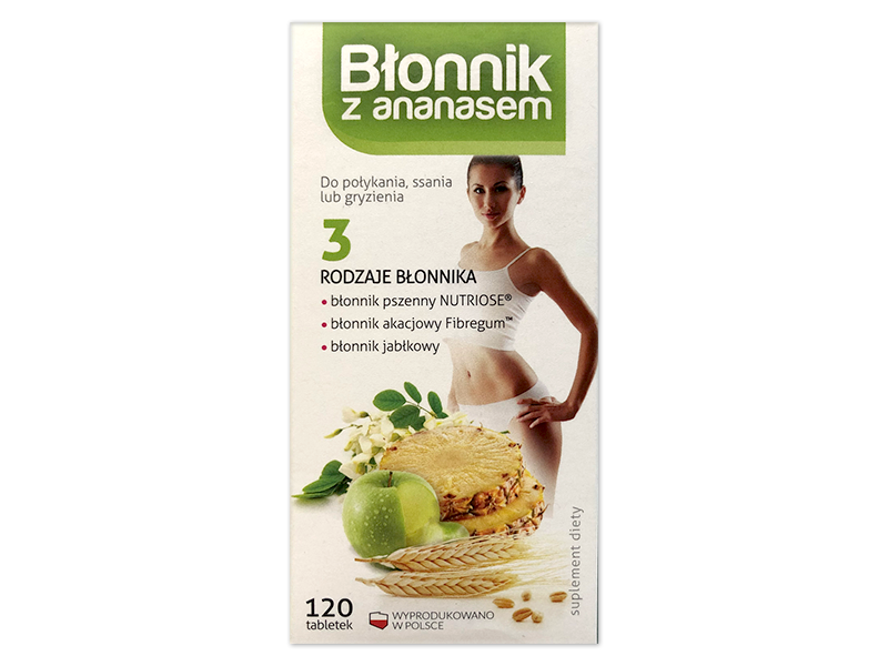 Błonnik z ananasem, tabletki do ssania