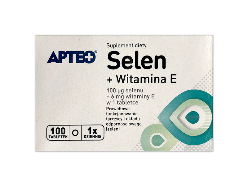 Apteo Selen + wit. E, tabletki, 100 µg+6 mg