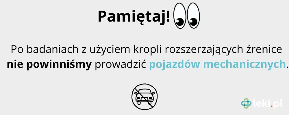 Prowadzenie auta po kroplach rozszerzającyh źrenice.