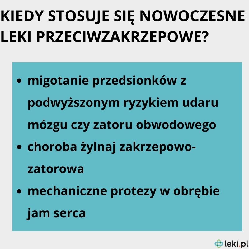 Kiedy stosuje się leki przeciwzakrzepowe nowej generacji?