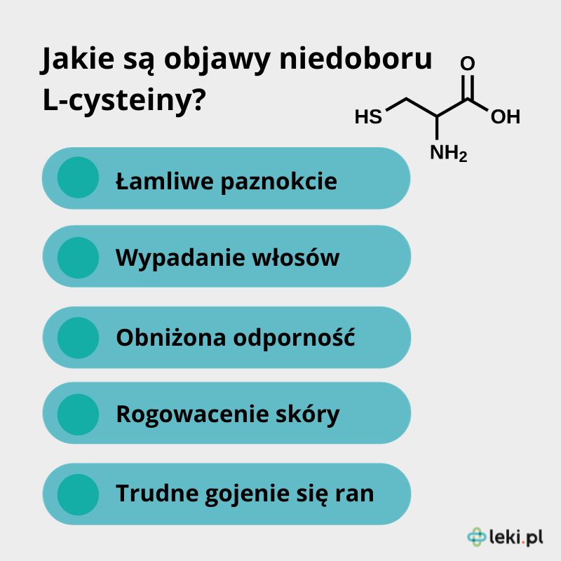 Jakie są objawy niedoboru L-cysteiny?